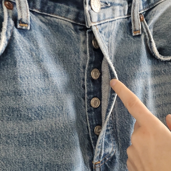 AGOLDE 90's Y2K Pinch Waist high-rise straight-leg jeans light-blue wash Sz 28 - Picture 5 of 14